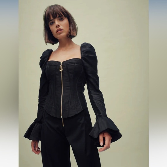 Aje Giselle shoulder puff corset top size: 0 US/ 4 AU - Picture 7 of 16